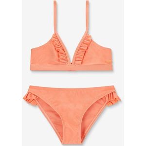 Lichtoranje bikini met ruffles
