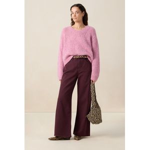 Donkerrode high waist wide leg jeans