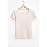 Sissy-Boy - Basic Stretch Rib T-shirt - Beige