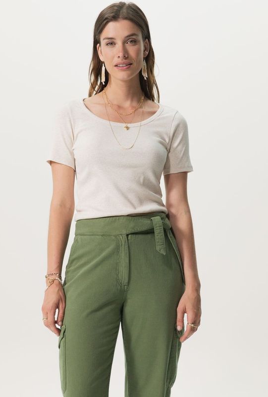 Sissy-Boy - Basic Stretch Rib T-shirt - Beige