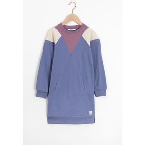 Blauwe Colourblock Sweater Jurk