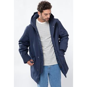 Donkerblauwe Lange Parka