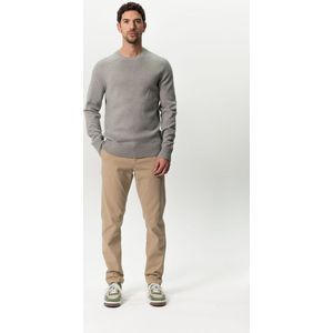 Beige mid-rise katoenen twill chino