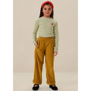 Donkergele wide leg corduroy broek