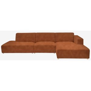 Earl Velvet 4-zits Bank Chaise Longue Rechts Otto Longue Links Roest