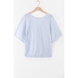 Sissy-Boy - Lichtblauwe Trui - Korte Mouwen - Ronde Hals - Met Knopen
