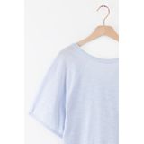 Sissy-Boy - Lichtblauwe Trui - Korte Mouwen - Ronde Hals - Met Knopen