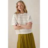 Sissy-Boy - Gebreide Trui - Wit - Korte Mouwen