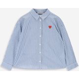 Sissy-Boy - Gestreepte Blouse - Blauw - Met Hartjesborduursel