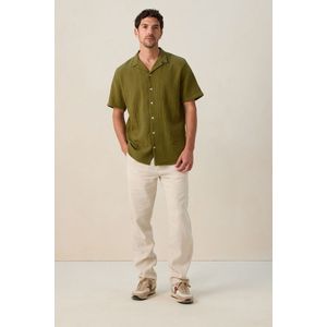 Beige linnen herringbone broek