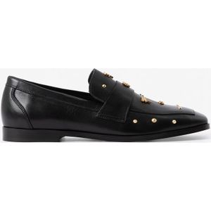 Zwarte leren loafer met studs