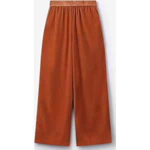 Oranje velvet wide leg broek