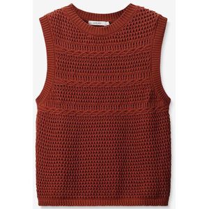 Roodbruine gebreide spencer