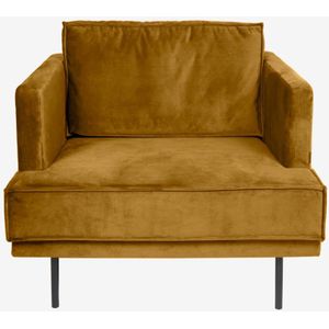 The Duchess velvet loveseat okergeel