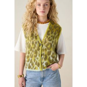 Sissy-Boy - Donkergroen - Vest - Met Leopard Print
