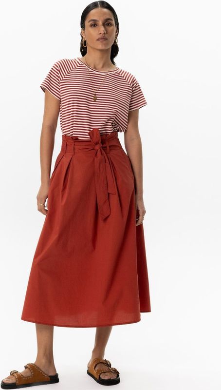 Rode paperbag midi rok