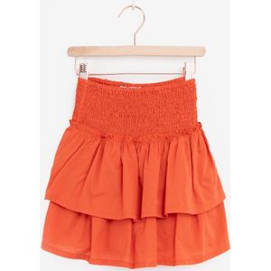 Warm Oranje Rok Met Smock Details