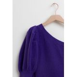 Sissy-Boy - Paarse one shoulder trui met pofmouw