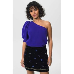 Sissy-Boy - Paarse one shoulder trui met pofmouw