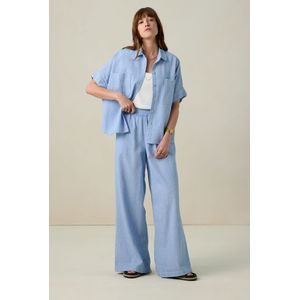 Blauw gestreepte blouse