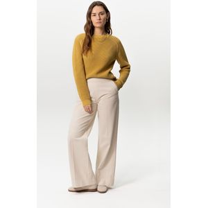 Witte high waist wide leg jeans met rits