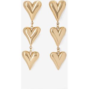 Gold plated hartjes oorbellen