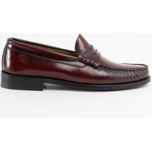 Donkerrode leren loafers