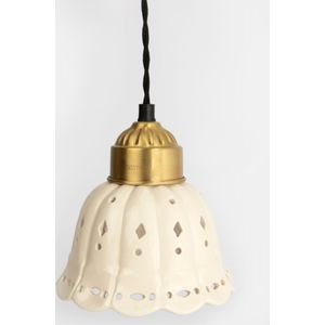 Witte Keramische Hanglamp Met Brass