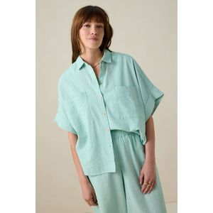 Groen gestreepte blouse