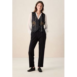 Zwarte tapered leg broek