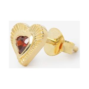 Anna+Nina gold plated oorbel met hartje