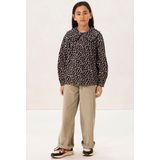 Lichtgroene wide leg corduroy broek