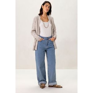 Beige melange openvallend vest