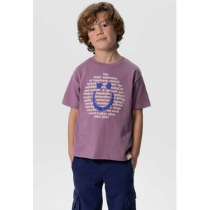 Paars Oversized T-shirt Met Smiley Print