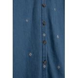 Sissy-Boy - Denim Jurk - Korte - Met Pofmouwen en Madeliefjes Embroidery