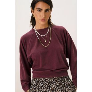 Donkerbruin melange raglan T-shirt