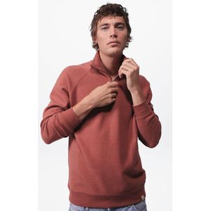 Rode Raglan Sweater Met Rits