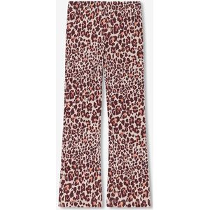 Donkerbruine legging met leopard print