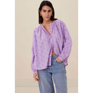 Lichtpaarse jacquard blouse