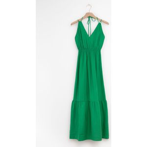 Groene Maxi Jurk Met Open Rug