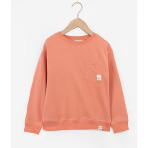 Licht Oranje Sweater Met Borstzakje