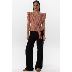 Zwarte Wide Leg Pantalon Met Rits