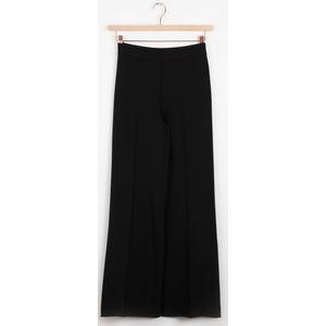 Zwarte Wide Leg Pantalon Met Rits