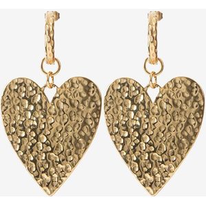 Gold plated oorbellen met hart