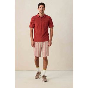 Donkerrode badstof polo