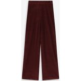 Donkerbruine velvet straight leg broek