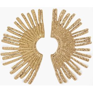 Gold plated oorbellen met halve zon