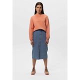 Midi denim rok met split