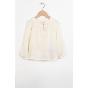 Off-white Cropped Blouse Met Embroidery