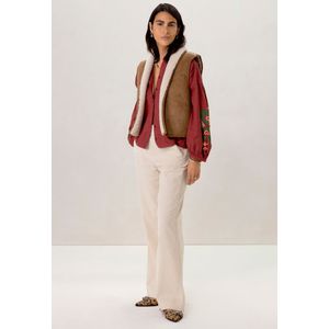 Bruin reversible teddy gilet